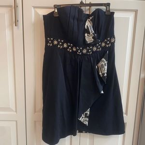 Lilly Pulitzer Little Black Toile Crystal Waistband Cocktail Dress Size 12